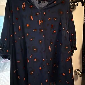 SHEIN Navy and Orange Blouse